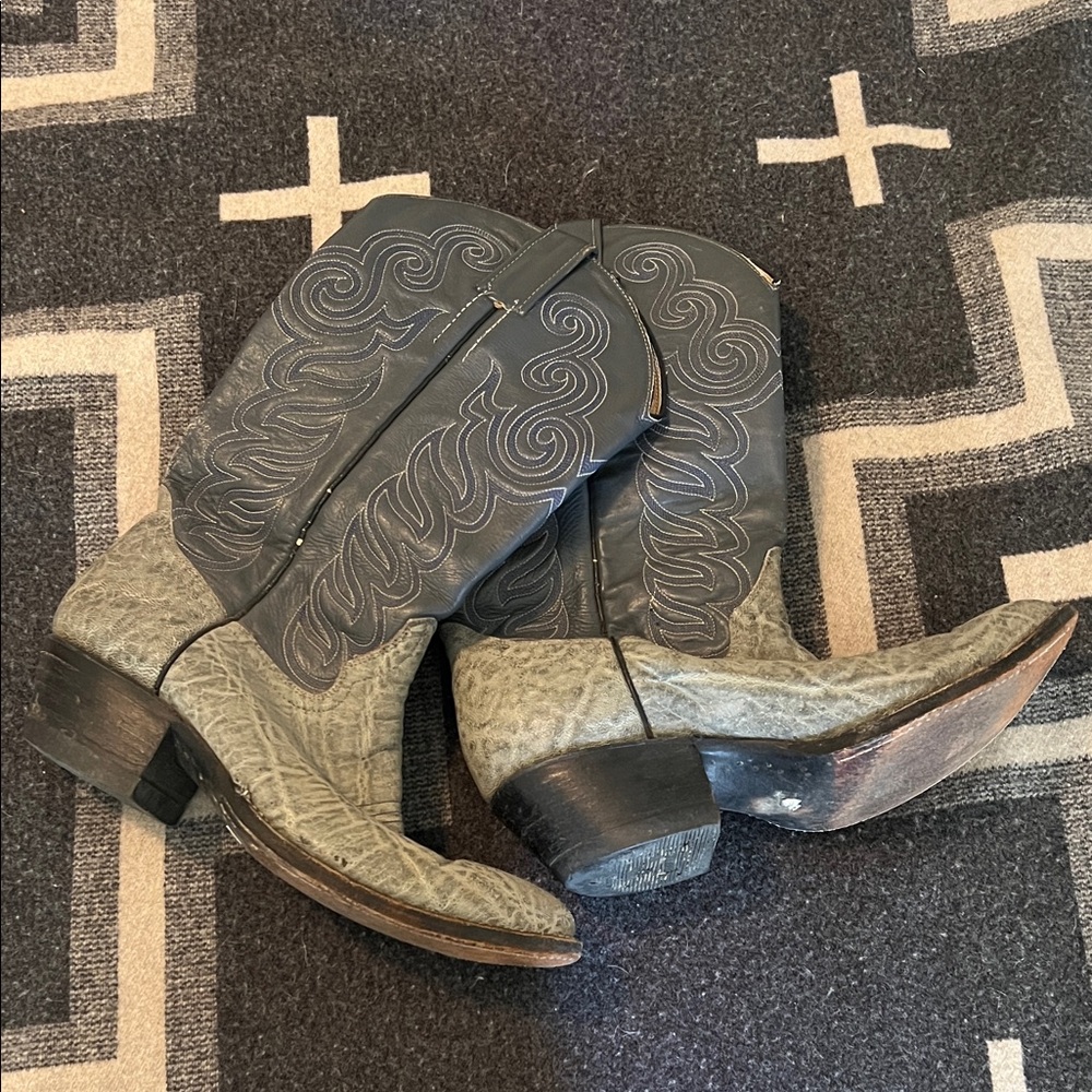 Vintage Blue Western Cowboy Boots